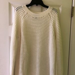 Forever21 Long Waffle Cream Sweater